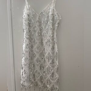 Lulu's White Dress with Silver Embellishments